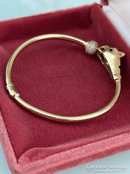 14K gold panther women's bracelet