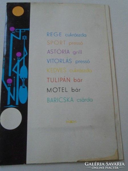 D202220 hotel tihany menu drink list 1966 rege patisserie sport presszó tulip bar baricska csárda