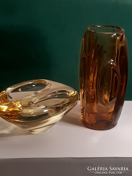 Bohemian glass vase and decorative table glass