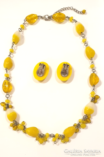 Old glass necklace and earrings