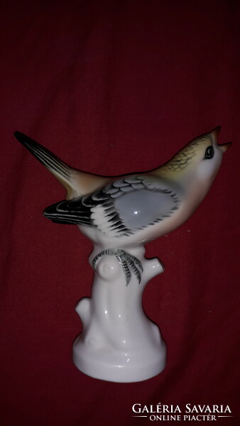 Antique rare German unterweissbach porcelain figurine of a bird sitting on a tree branch 14 cm according to the pictures