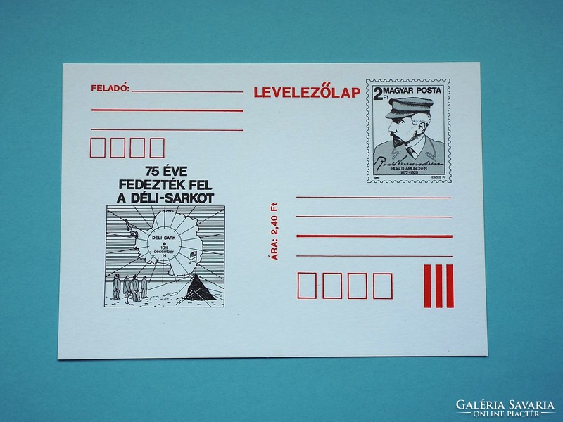 Ticket postcard (m2/3) - 1986. 75 years ago the South Pole was discovered