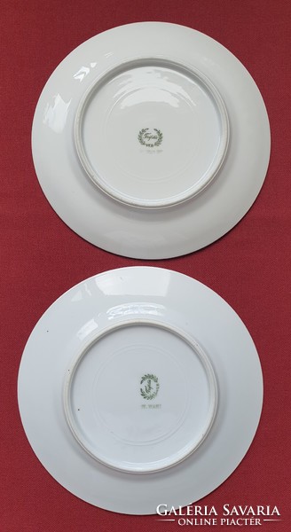 2 triptych German porcelain small plates with flower patterns