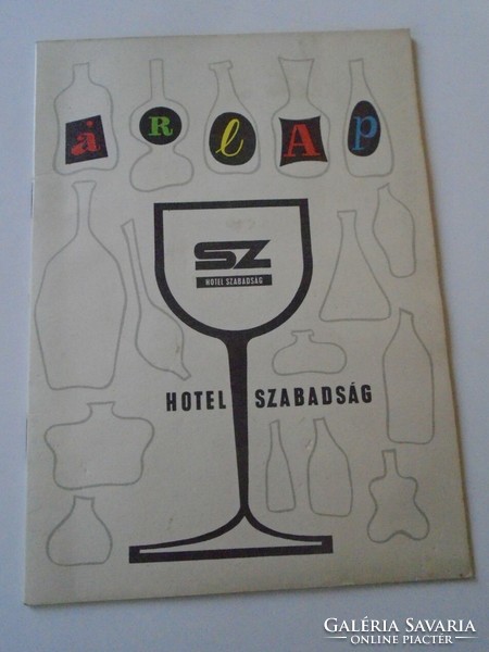 D202212 Hotel Szabadság  Budapest - Árlap - Italok, Sütemények - Hideg ételek  1960's