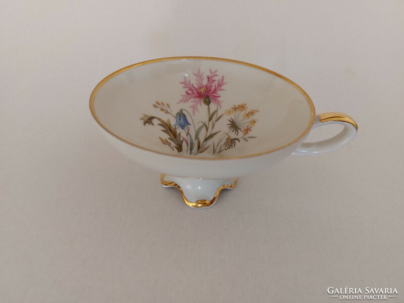 Bavaria porcelán csésze mezei virágos talpas kávés