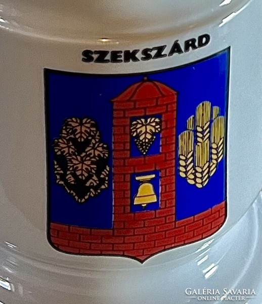 2 Zsolnay retro beer mugs 1981 ddgáz memorial Székesfehérvár-Pécs-Szekszárd