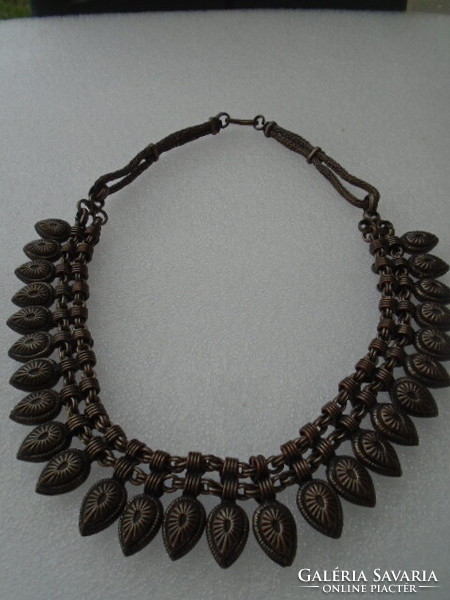 XIX.sz. végéről vagy a  XX. sz. elejéről származó kézműves collier női nyaklánc - komoly súly 104 g