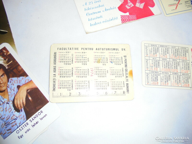 Thirty old card calendars - 1974 - together