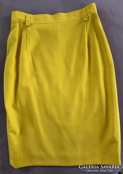 Laurel 38 lemon yellow 100% wool pencil skirt