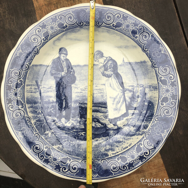 Delft porcelain wall plate with angelus motif