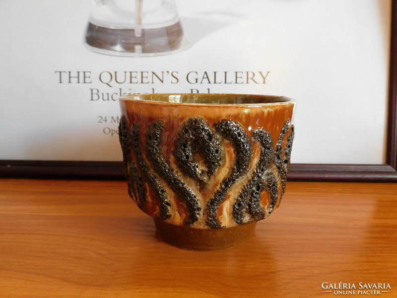 Mid century German ceramic pot with fat lava decor