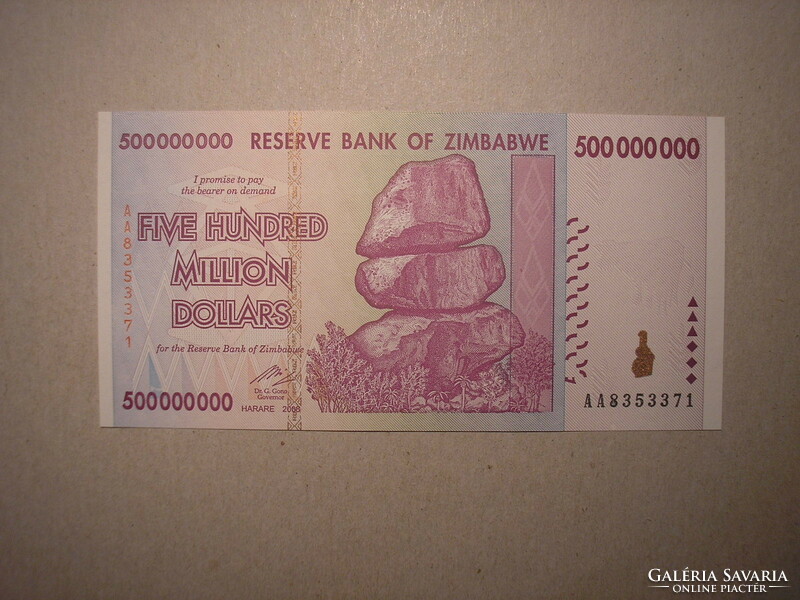 Zimbabwe - 500 000 000 Dollars 2008 UNC