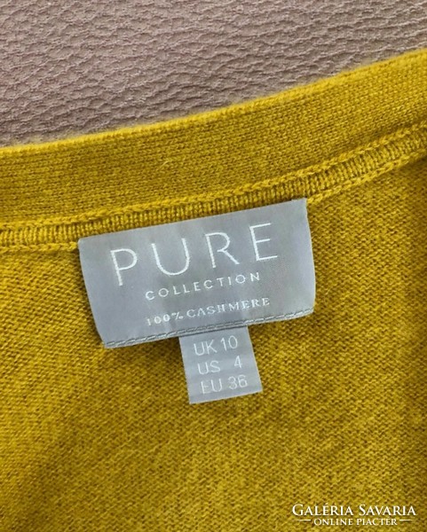 Pure collection 38 cashmere, mustard yellow, 100% cashmere cardigan