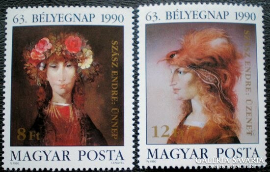 S4059-60 / 1990 Bélyegnap - Szász Endre festmények bélyegsor postatiszta