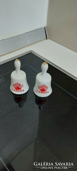A pair of porcelain bells as souvenirs