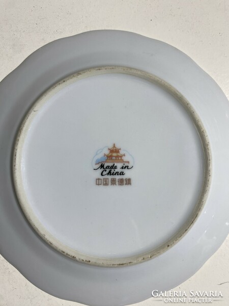 Romantikus jelenetes porcelán tányér, kinai, 6 db, 18 cm-es 4826
