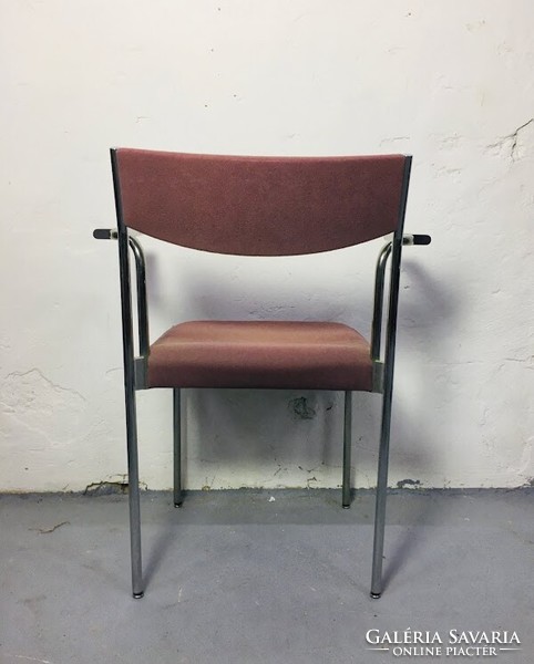 Vintage / mid-century króm vázas karfás szék, 4db, 1960's Svájc - 51104