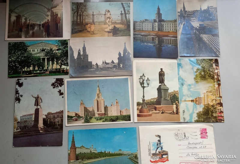 Soviet postcards with stamps