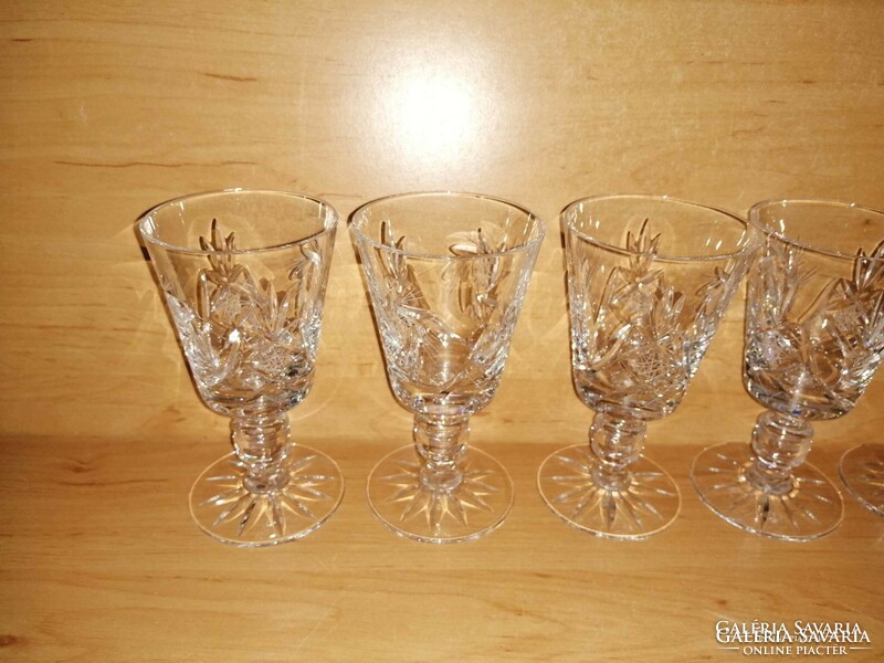 Crystal glass stemmed glass - height 12.5 cm (z-7)