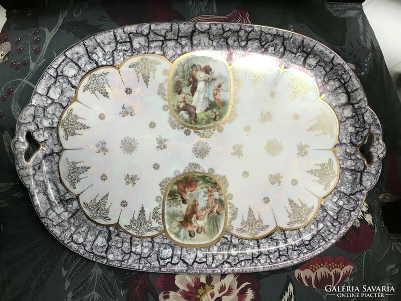 M.Z.Austria porcelain antique scene coffee set, large tray