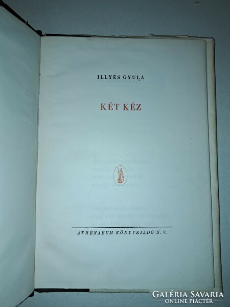 Gyula Illyés: two hands. First edition.
