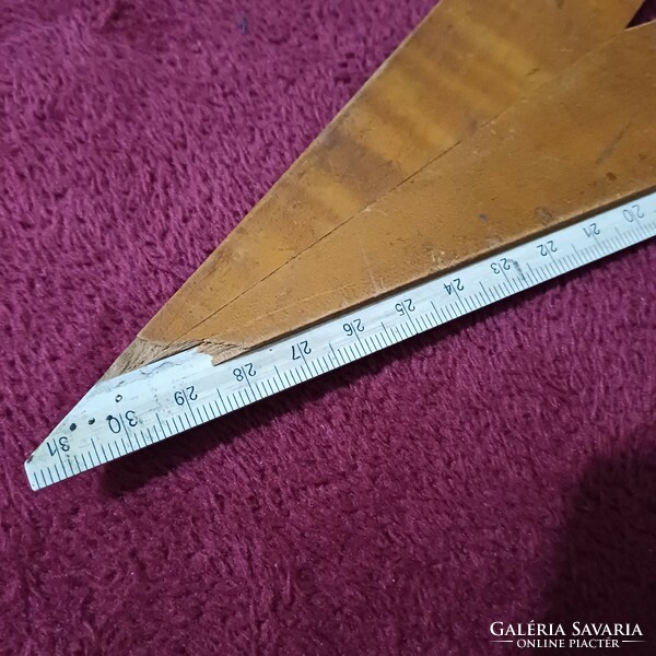 Wooden ruler - rectangular - old, 32 cm