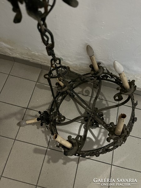 Old wrought iron chandelier
