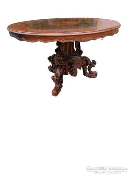 Baroque colorful marquetry dining table