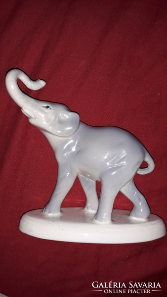 Antique Kispest - granite trumpeting elephant porcelain figure 16 x 16 cm according to the pictures
