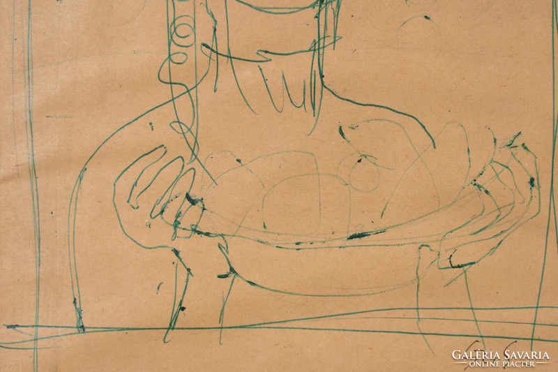 Endre Szász (1926-2003): female study drawing