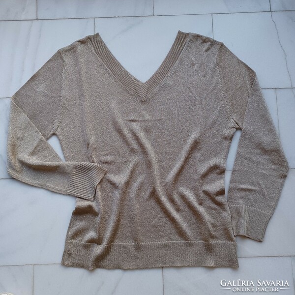 Gold lurex thin sweater, new. Zara brand
