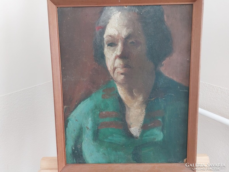 (K) old portrait painting 38x47 cm with frame