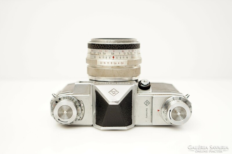 Retro german praktina ii camera / old / with case / carl zeiss lens