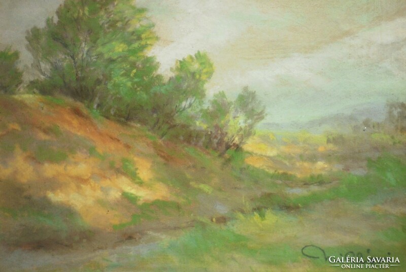 Gyula Miklósi Miertl (20.Sz.Eleje): landscape / road to Karász (Baranya County)