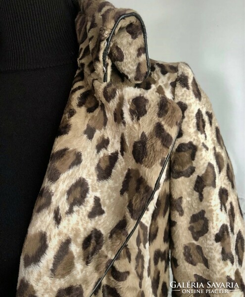Karen millen size 36-38 exclusive animal print faux fur coat