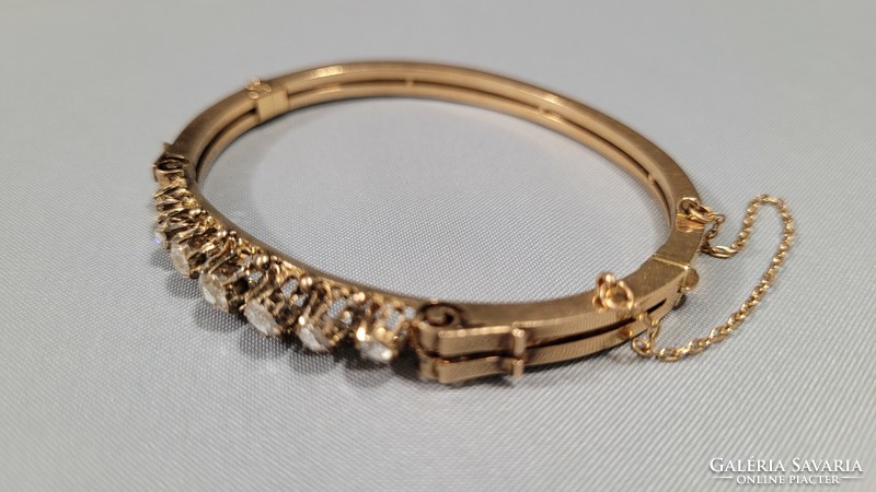 Antique 14k gold bracelet, wristband with diamonds 13.06 g