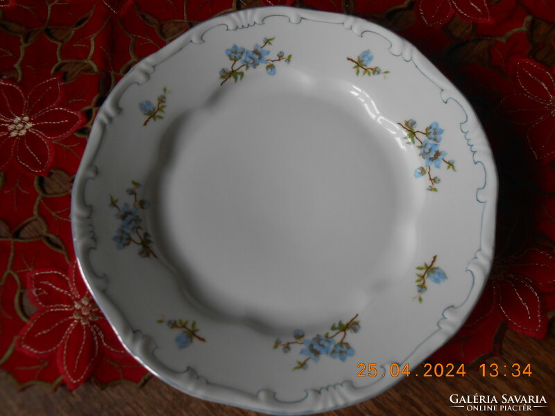 Zsolnay blue peach blossom, blue feathered flat plate i