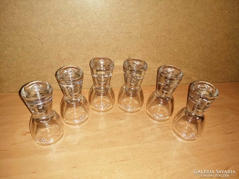 Unicum üveg pohár vastag tömör talpú kidomborodó mintával 6 db egyben (22/K)