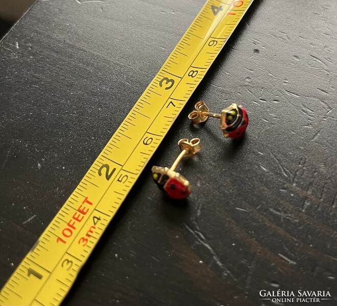 Golden ladybug earrings