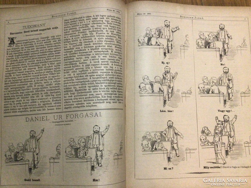 Borsszem Jankó folyóirat 1882. 1-53. szám Kopottas kötésben, gerinchiányos