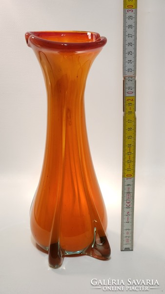 Cseh narancssárga üvegváza (3023)