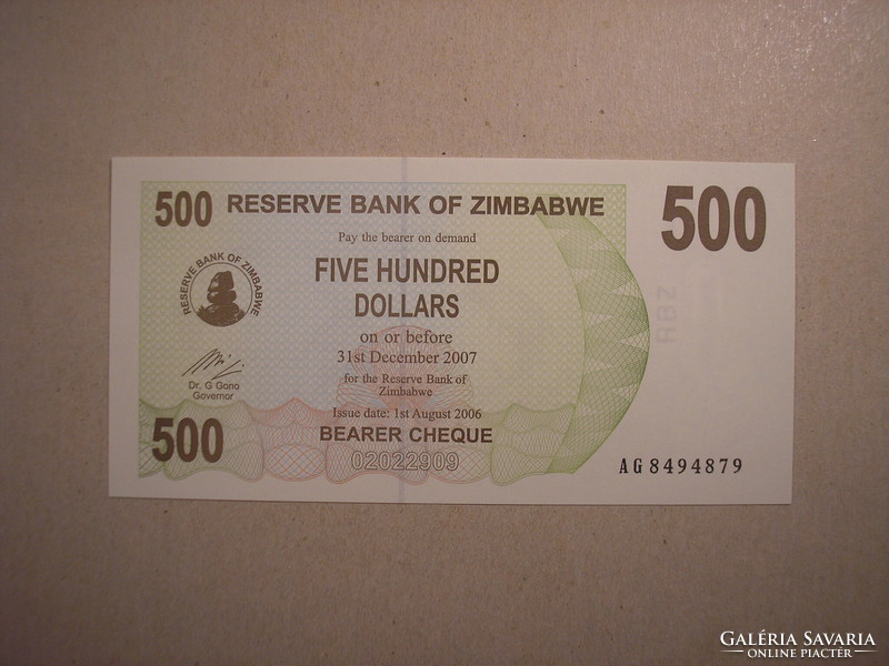 Zimbabwe - 500 Dollars 2006 UNC