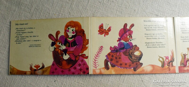 Easter invitation storybook, Leporello, with drawings by Éva Somorjai, Móra 1983