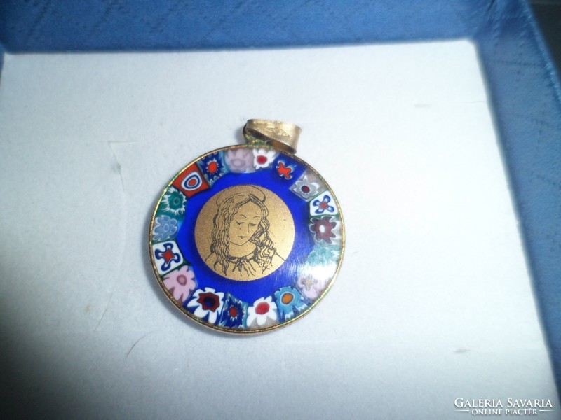 Gilded millefiori pendant