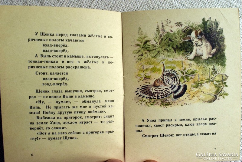 Az első vadászat  , mesekönyv , Bianki , orosz nyelvű , cirill betű1987