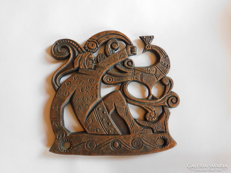 Bronze wall decoration from Soviet times - with a male peacock