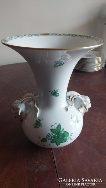 Herendi Apponyi mintás kosfejes váza - 26 cm