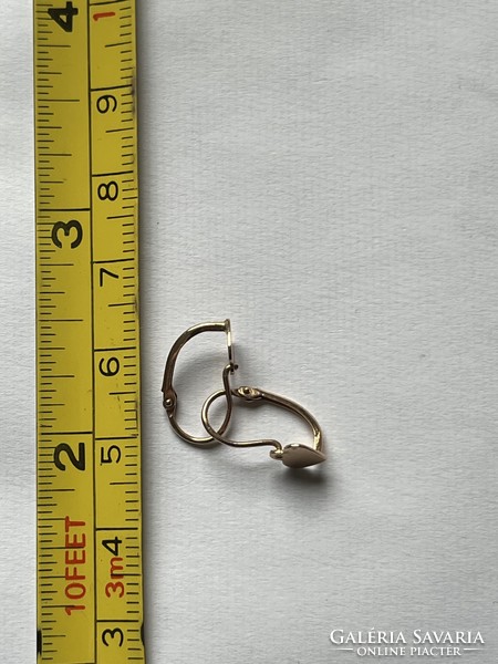 Gold children's baby girl baby heart earrings