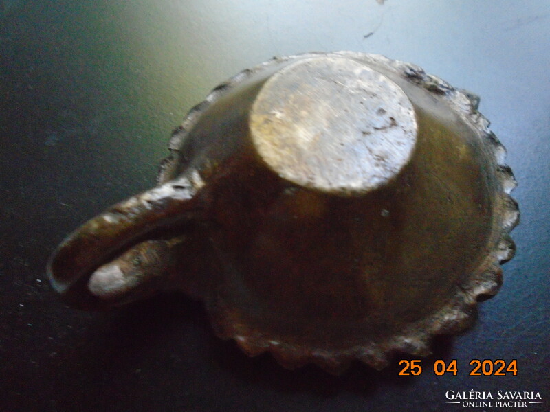 Antique patinated bronze oil candle holder