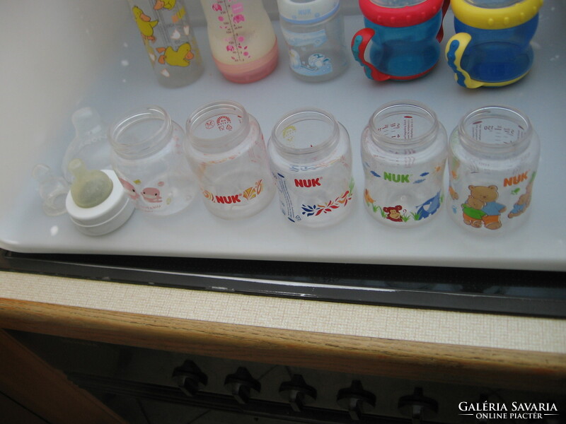 Screw mouth nuk pacifier cups and pacifier parts